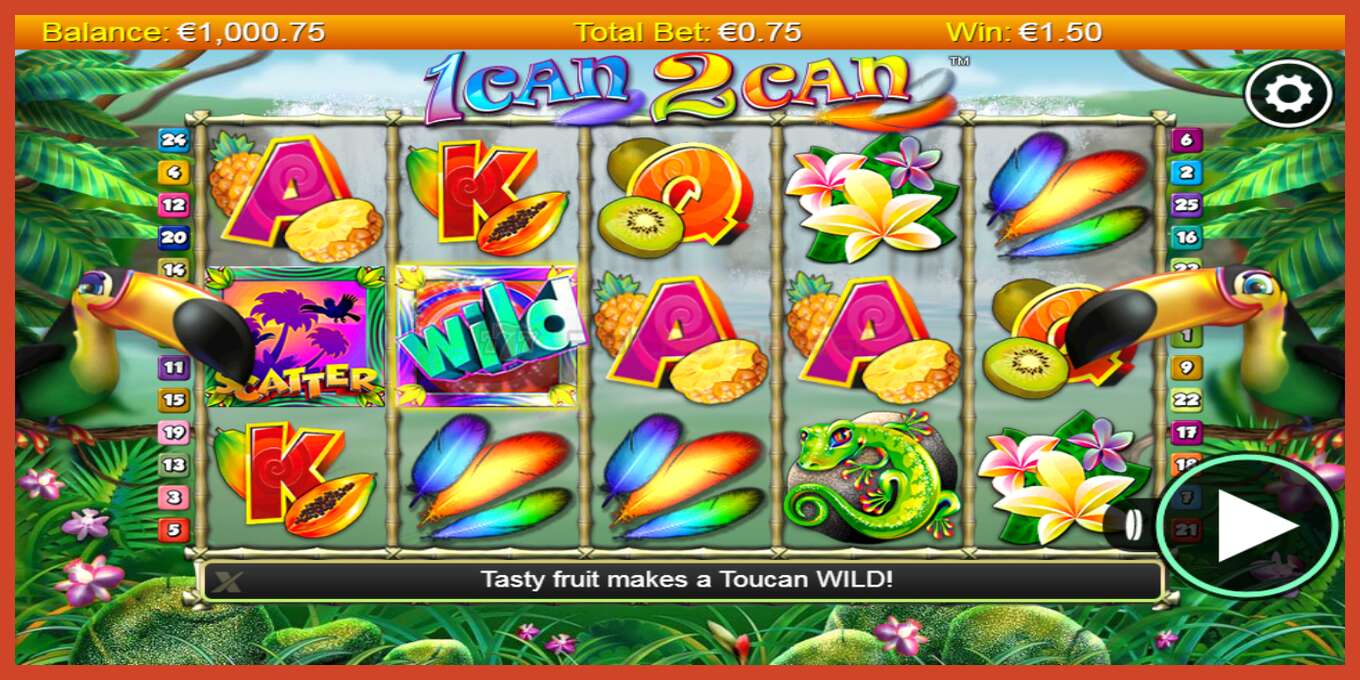 Slot screenshot: 1 Can 2 Can no deposit, number - 1