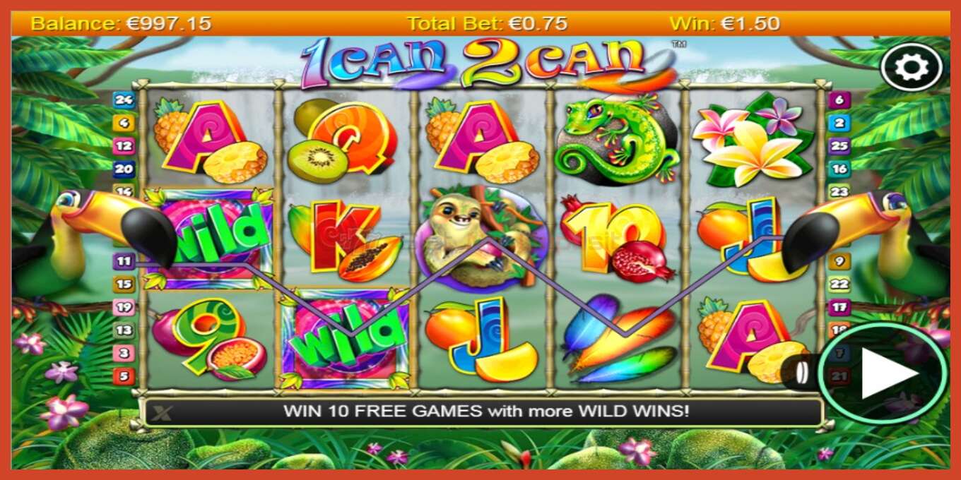 Slot screenshot: 1 Can 2 Can no deposit, number - 2