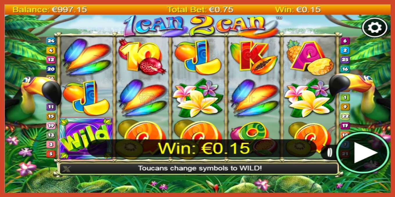 Slot screenshot: 1 Can 2 Can no deposit, number - 3