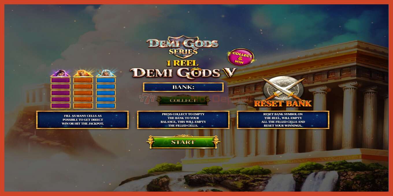 Slot screenshot: 1 Reel - Demi Gods V no deposit, number - 1