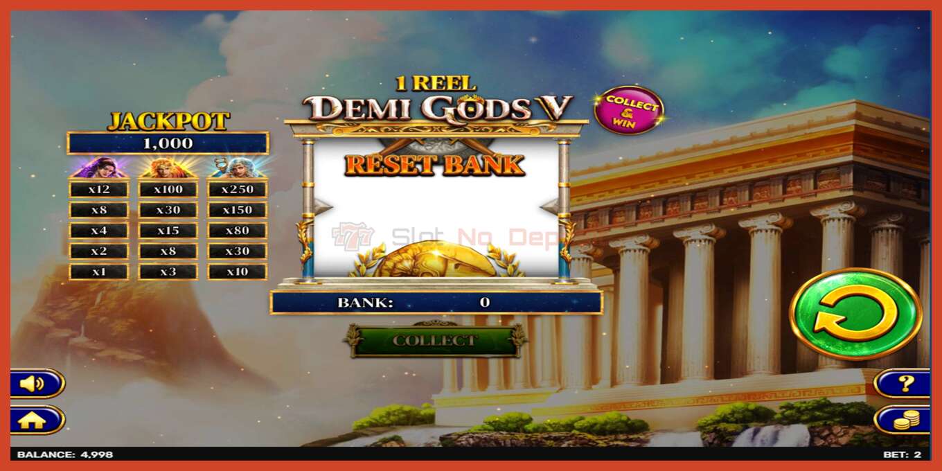 Slot screenshot: 1 Reel - Demi Gods V no deposit, number - 2