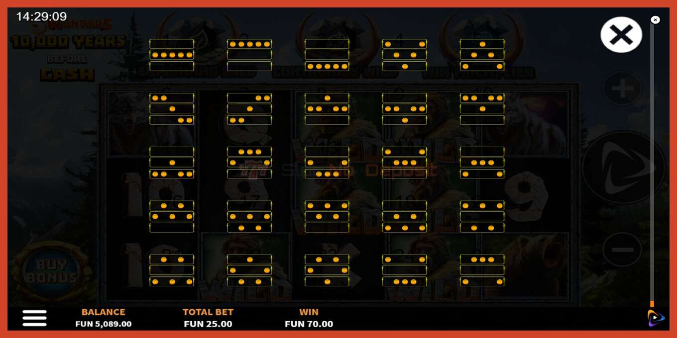 Slot screenshot: 10000 Years Before Cash no deposit, number - 7