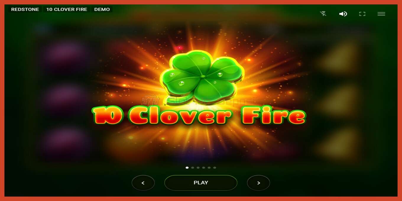 Tangkapan skrin slot: 10 Clover Fire tiada deposit, nombor - 1