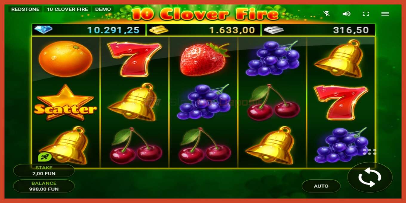 Tangkapan skrin slot: 10 Clover Fire tiada deposit, nombor - 2