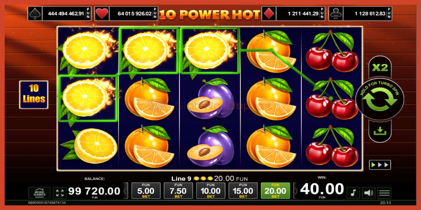 Slot screenshot: 10 Power Hot no deposit, number - 2