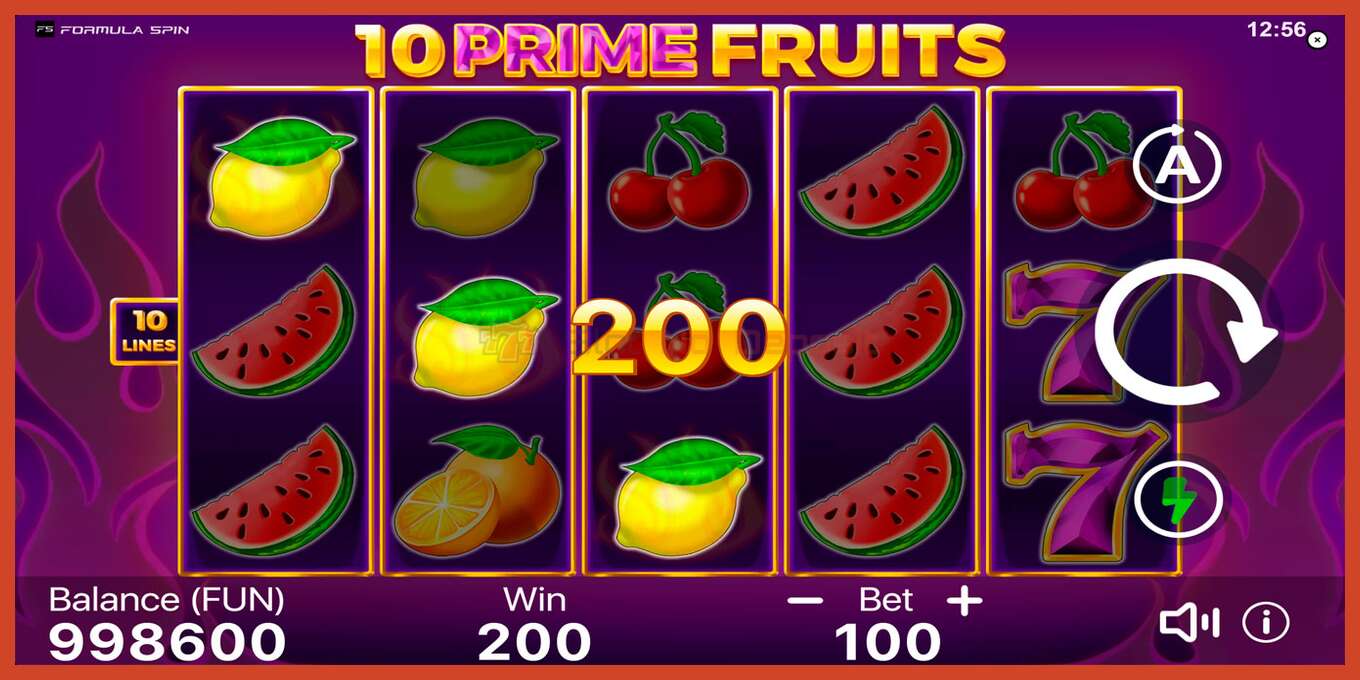 Slot screenshot: 10 Prime Fruits no deposit, number - 3