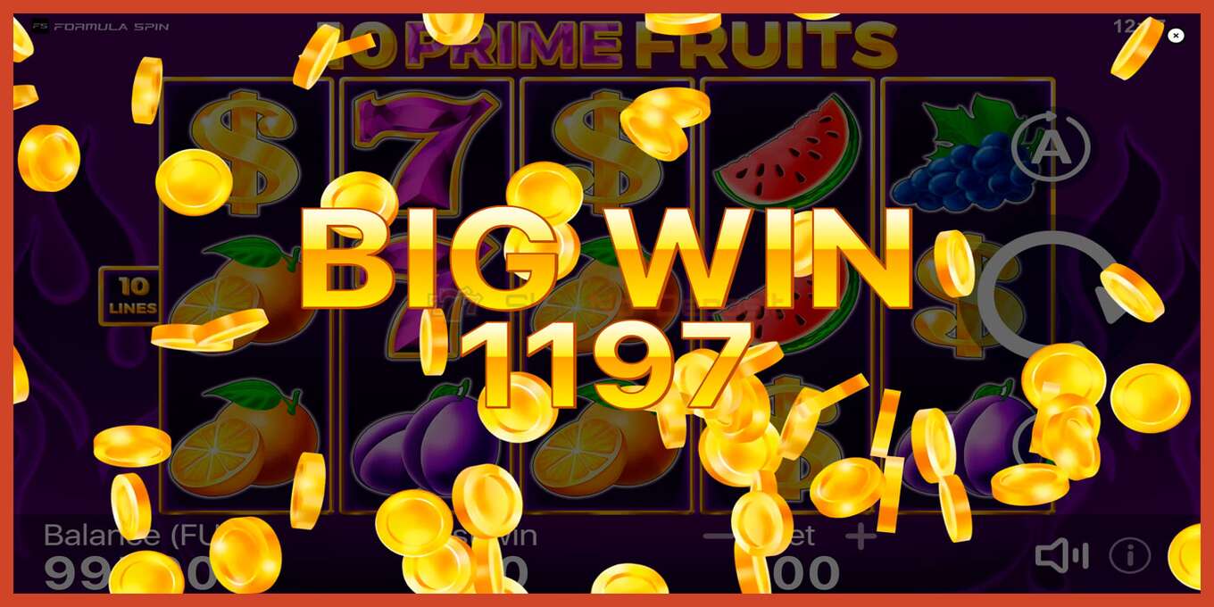 Slot screenshot: 10 Prime Fruits no deposit, number - 5