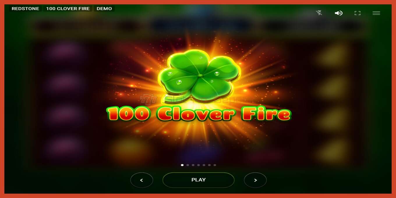 Captura de pantalla do slot: 100 Clover Fire sen depósito, número - 1