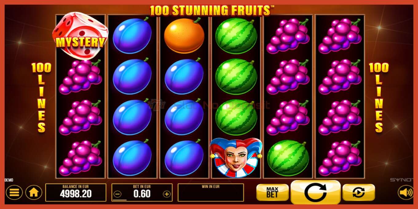 Slot screenshot: 100 Stunning Fruits no deposit, number - 3