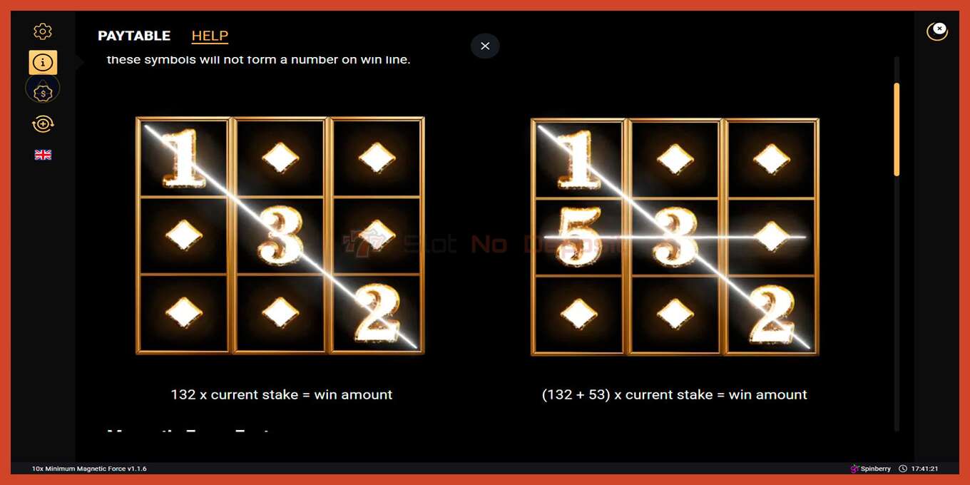 Slot skrinshoti: 10x Minimum Magnetic Force depozit yoq, raqam - 6