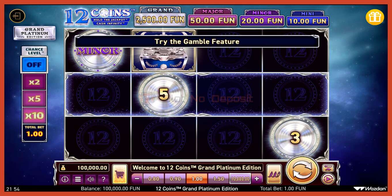 فتحة لقطة الشاشة: 12 Coins Grand Platinum Edition لا إيداع, رقم - 1