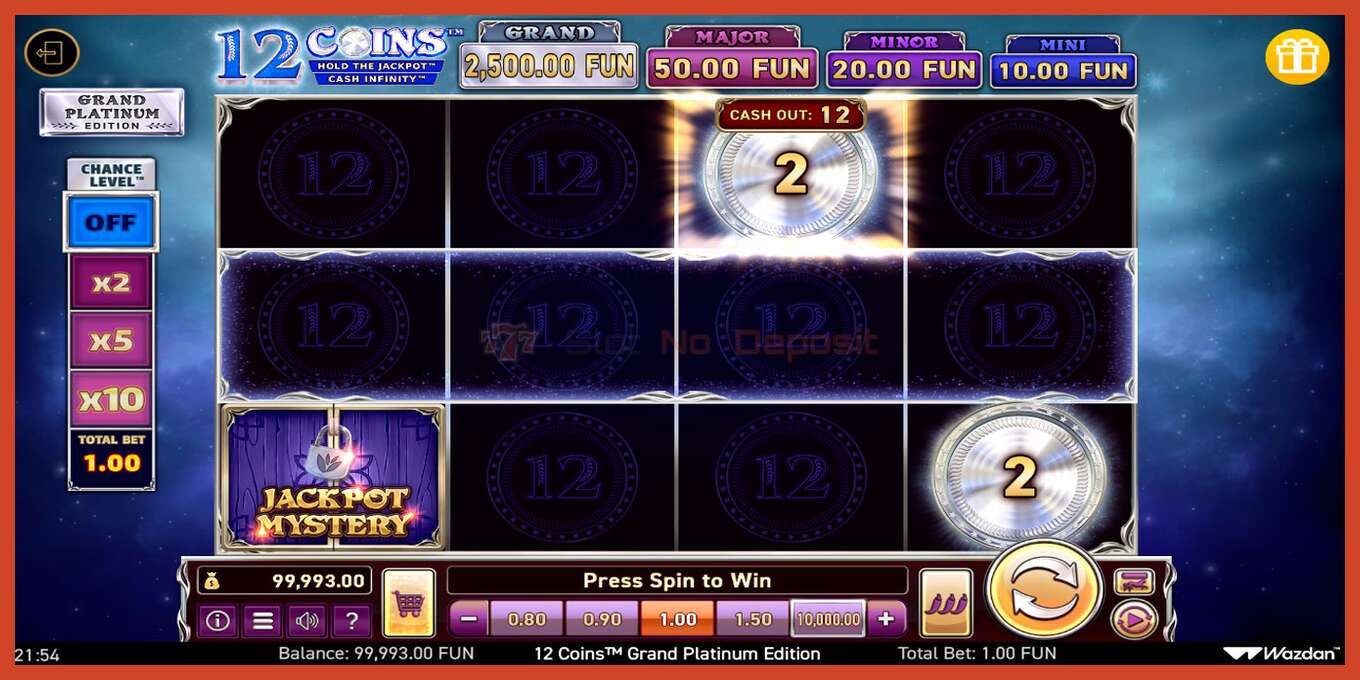 فتحة لقطة الشاشة: 12 Coins Grand Platinum Edition لا إيداع, رقم - 2