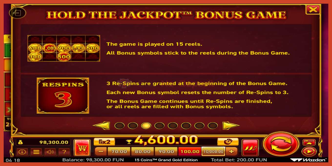 Slot screenshot: 15 Coins Grand Gold Edition Score The Jackpot no deposit, number - 5