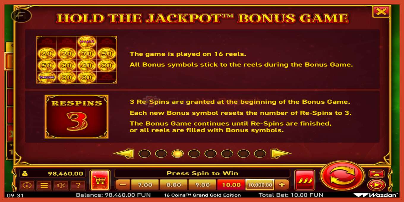 فتحة لقطة الشاشة: 16 Coins Grand Gold Edition Score The Jackpot لا إيداع, رقم - 6