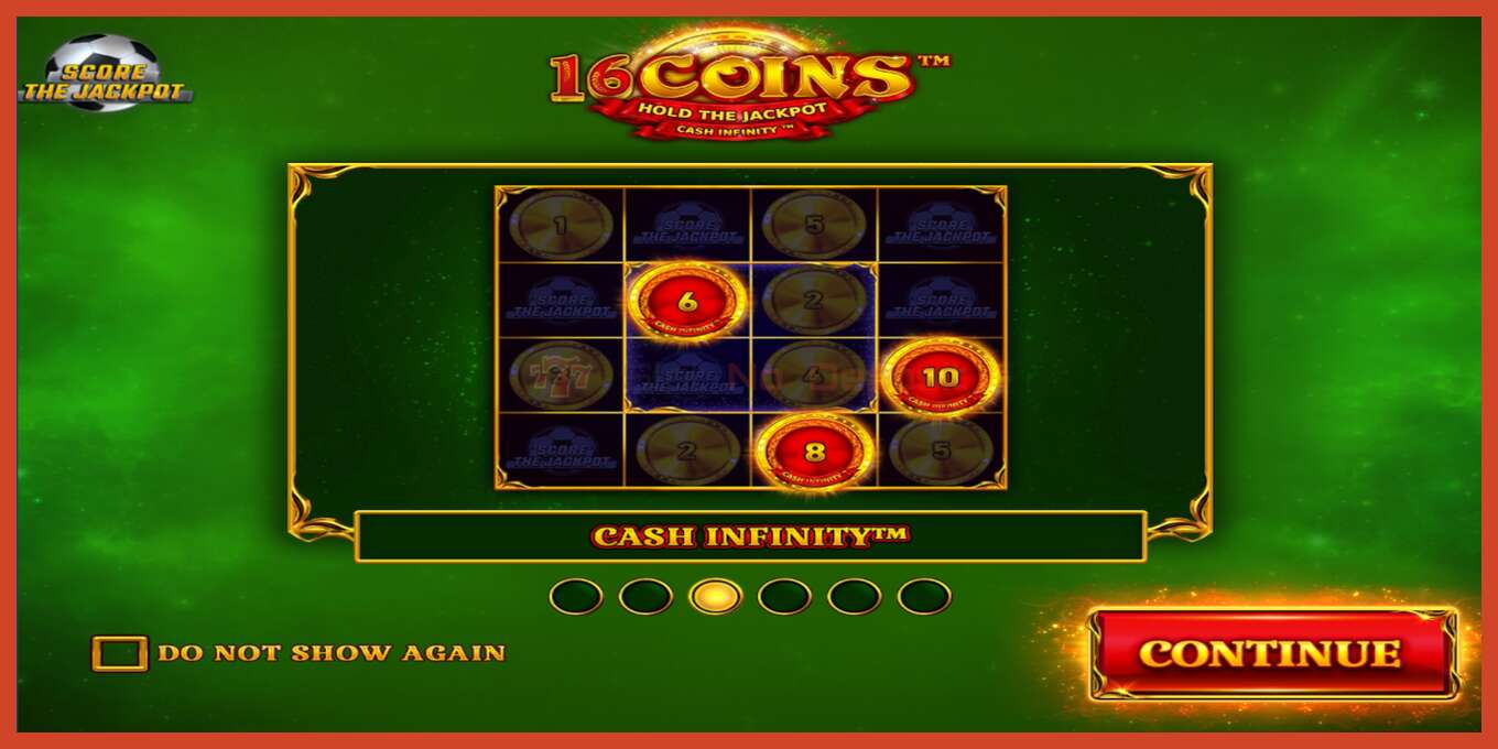 فتحة لقطة الشاشة: 16 Coins Score The Jackpot لا إيداع, رقم - 1