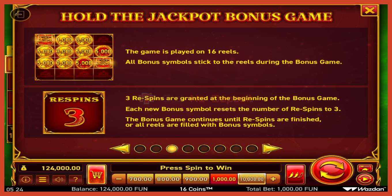 فتحة لقطة الشاشة: 16 Coins Score The Jackpot لا إيداع, رقم - 5