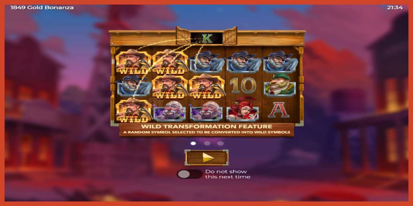 Slot screenshot: 1849 Gold Bonanza no deposit, number - 1