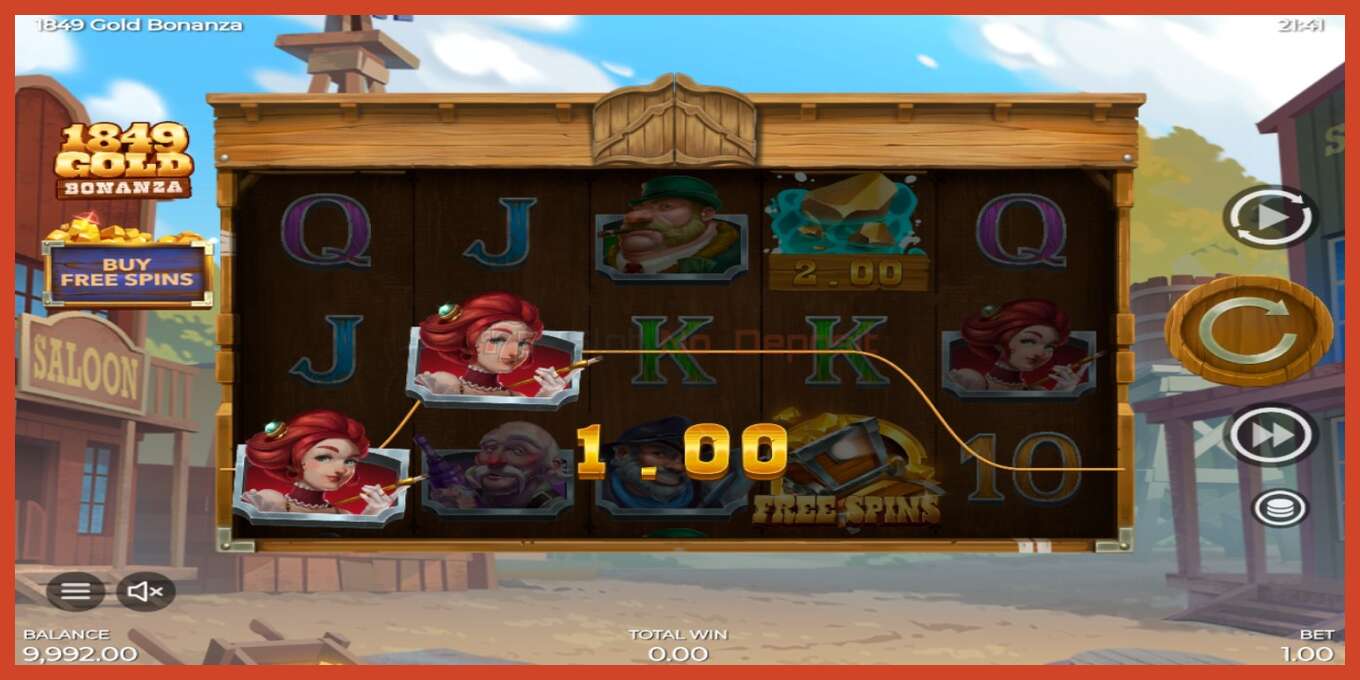 Slot screenshot: 1849 Gold Bonanza no deposit, number - 3