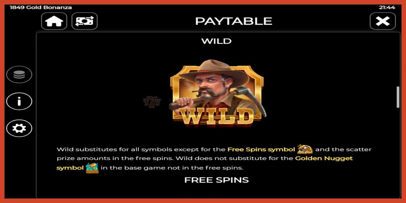 Slot screenshot: 1849 Gold Bonanza no deposit, number - 5