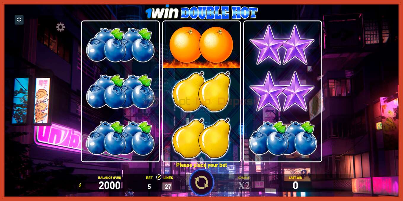 Slot screenshot: 1win Double Hot no deposit, number - 1