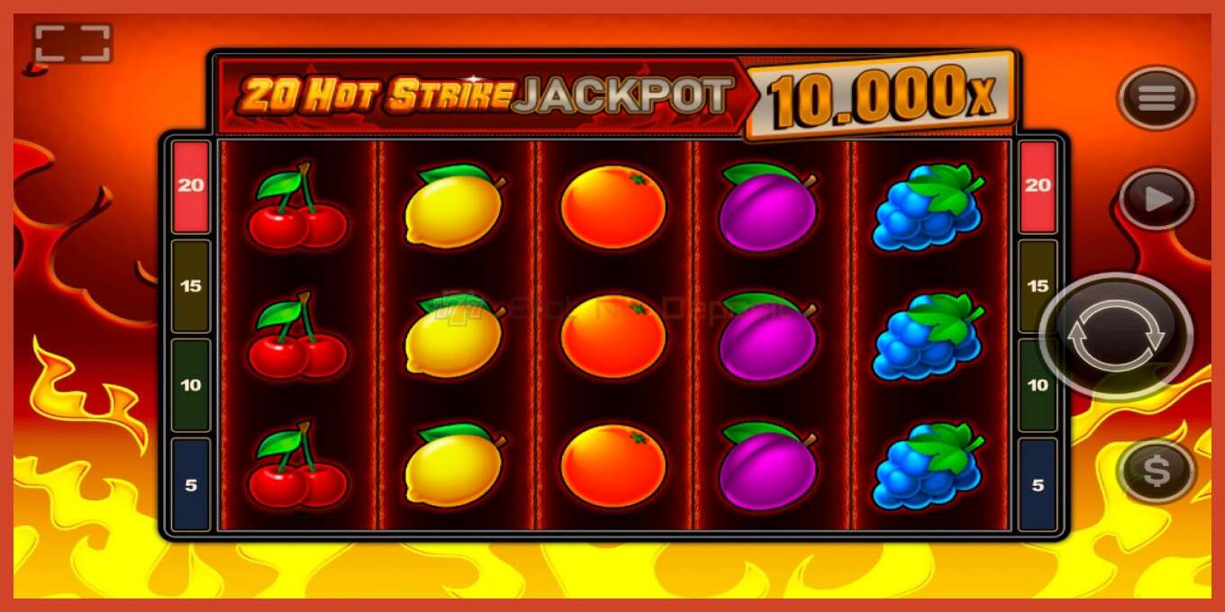 Slot screenshot: 20 Hot Strike Jackpot no deposit, number - 1