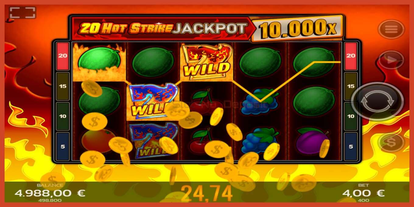 Slot screenshot: 20 Hot Strike Jackpot no deposit, number - 4