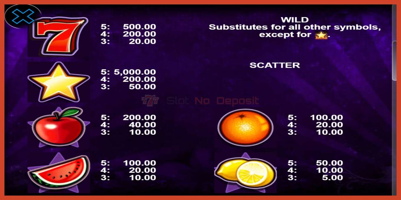 Slot screenshot: 20 Star Party no deposit, number - 5