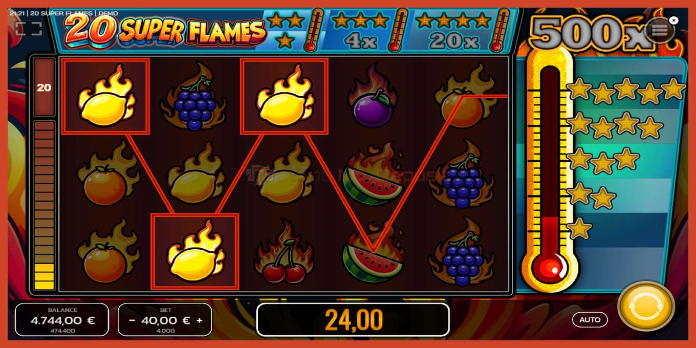 Slot screenshot: 20 Super Flames hakuna amana, nambari - 3