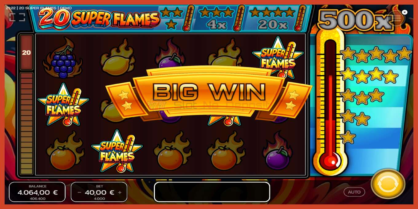 Slot screenshot: 20 Super Flames hakuna amana, nambari - 4