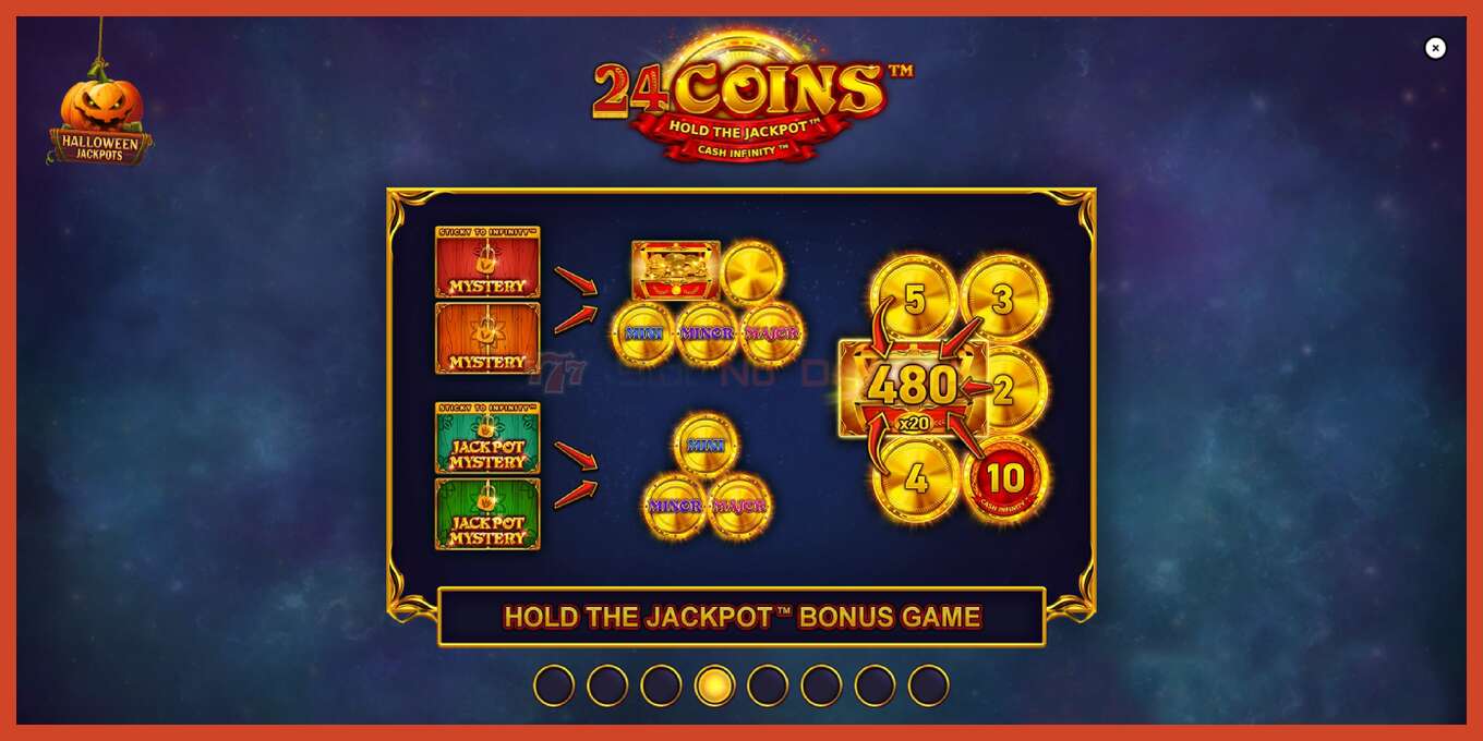 Slot screenshot: 24 Coins Halloween Jackpots no deposit, number - 1