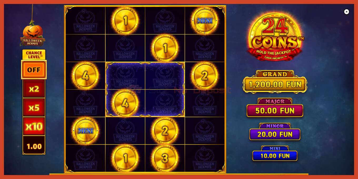 Slot screenshot: 24 Coins Halloween Jackpots no deposit, number - 2