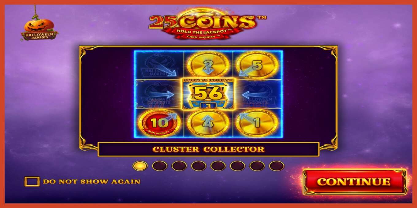 Slot скриншоту: 25 Coins Halloween Jackpots депозит жок, саны - 1