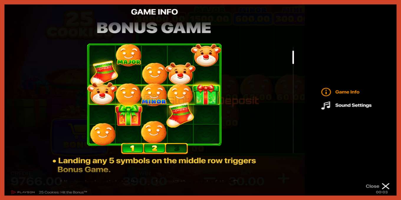 Slot screenshot: 25 Cookies: Hit the Bonus no deposit, number - 6