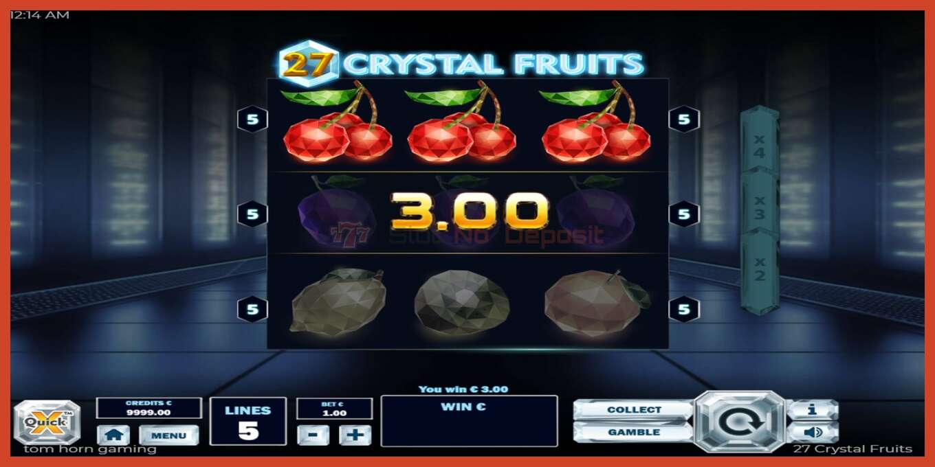 Slot skærmbillede: 27 Crystal Fruits intet depositum, antal - 3