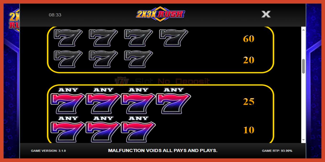 Slot skrinshoti: 2x3x Rush depozit yoq, raqam - 4