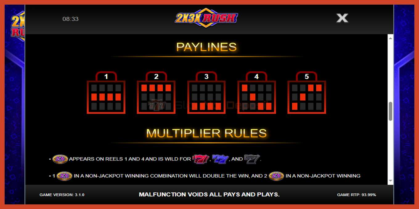 Slot skrinshoti: 2x3x Rush depozit yoq, raqam - 5