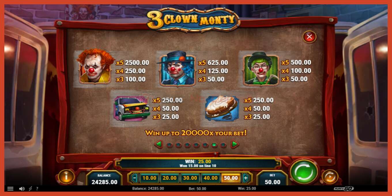 Slot screenshot: 3 Clown Monty no deposit, number - 6