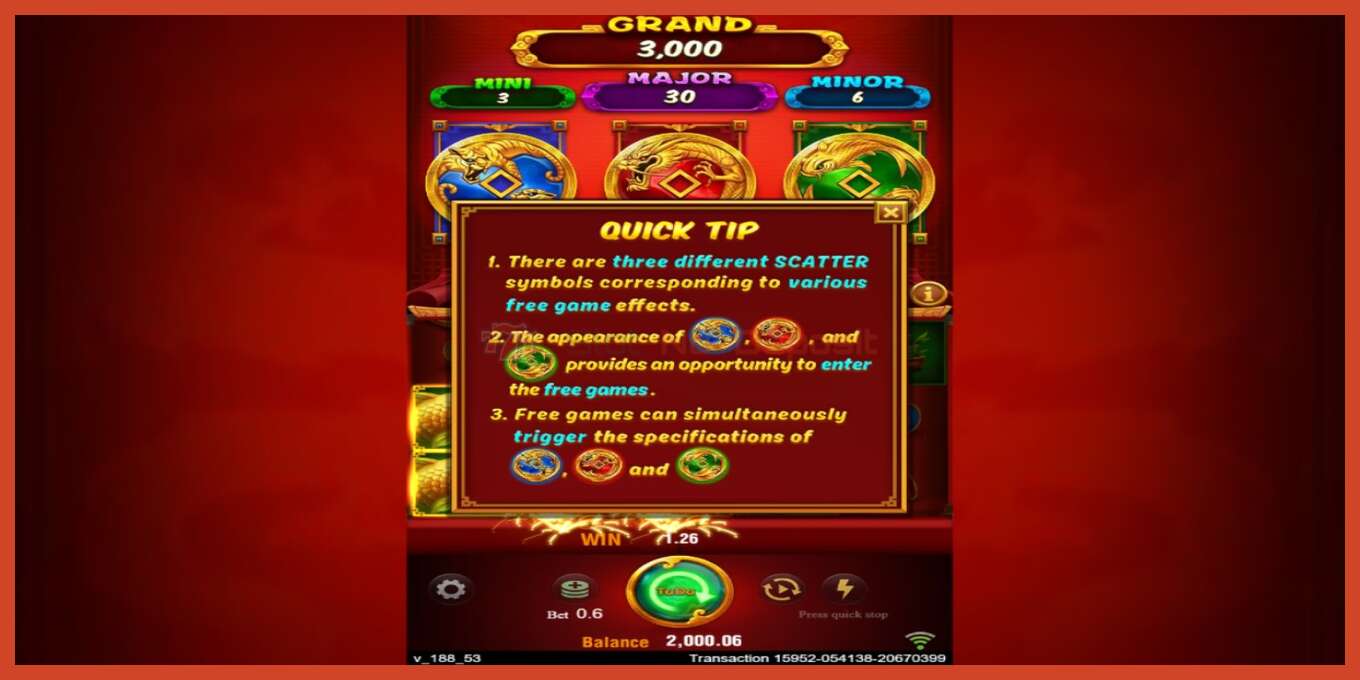 Slot skærmbillede: 3 Coin Treasures intet depositum, antal - 4