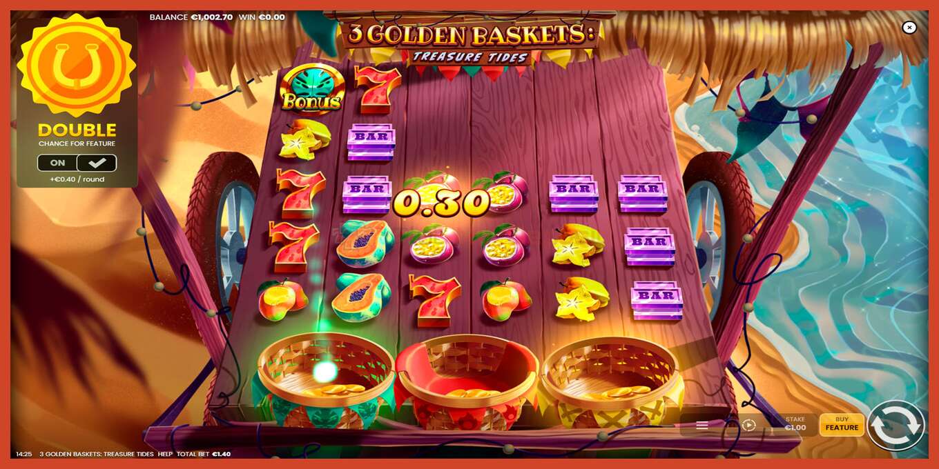 Slot screenshot: 3 Golden Baskets: Treasure Tides nincs letét, szám - 3