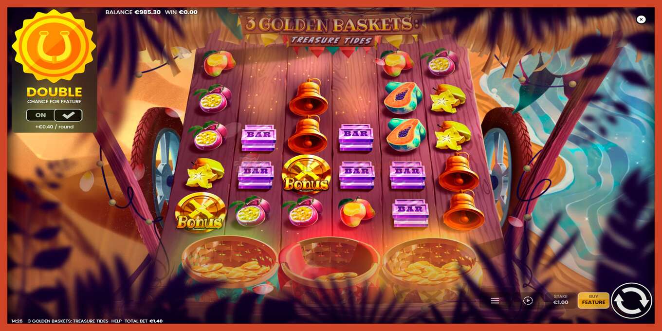 Slot screenshot: 3 Golden Baskets: Treasure Tides nincs letét, szám - 4