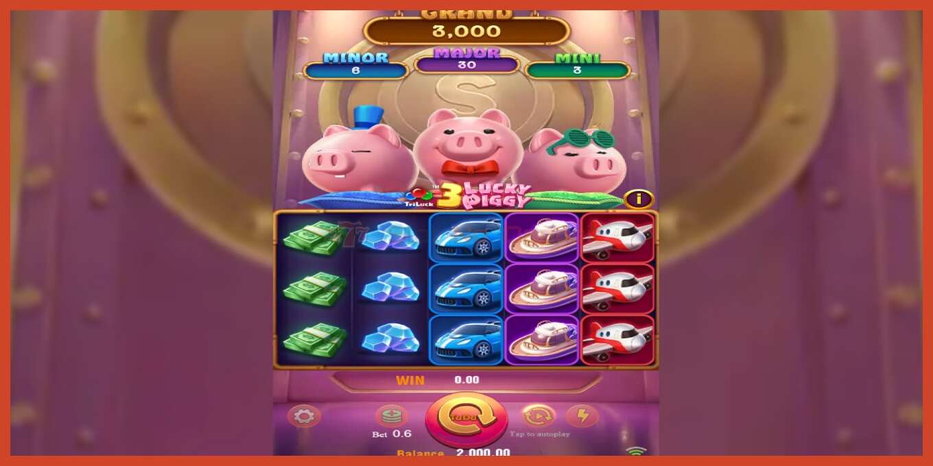 فتحة لقطة الشاشة: 3 Lucky Piggy لا إيداع, رقم - 1