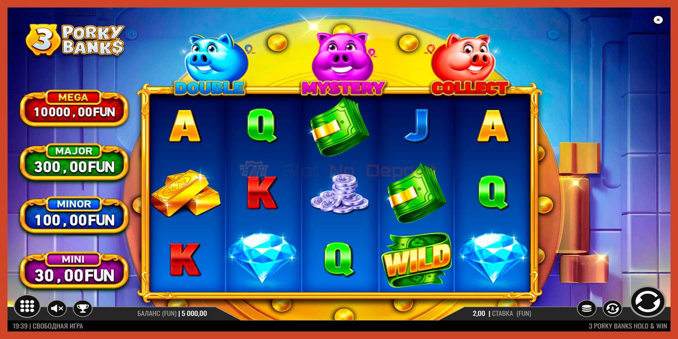 Slot screenshot: 3 Porky Banks no deposit, number - 1