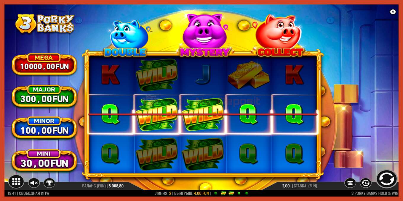 Slot screenshot: 3 Porky Banks no deposit, number - 3