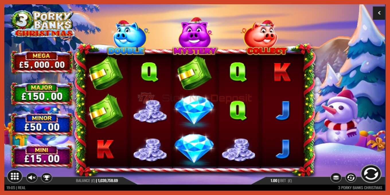 Slot screenshot: 3 Porky Banks Christmas no deposit, number - 2