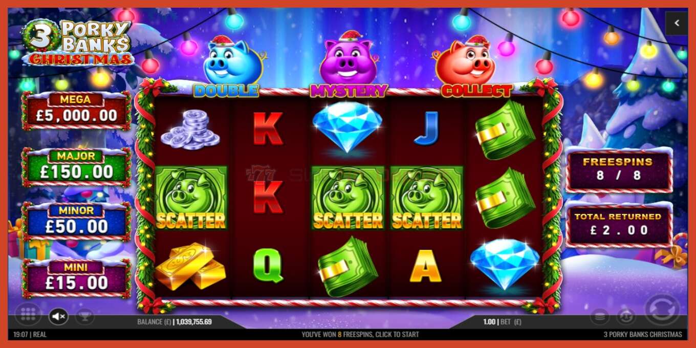 Slot screenshot: 3 Porky Banks Christmas no deposit, number - 3