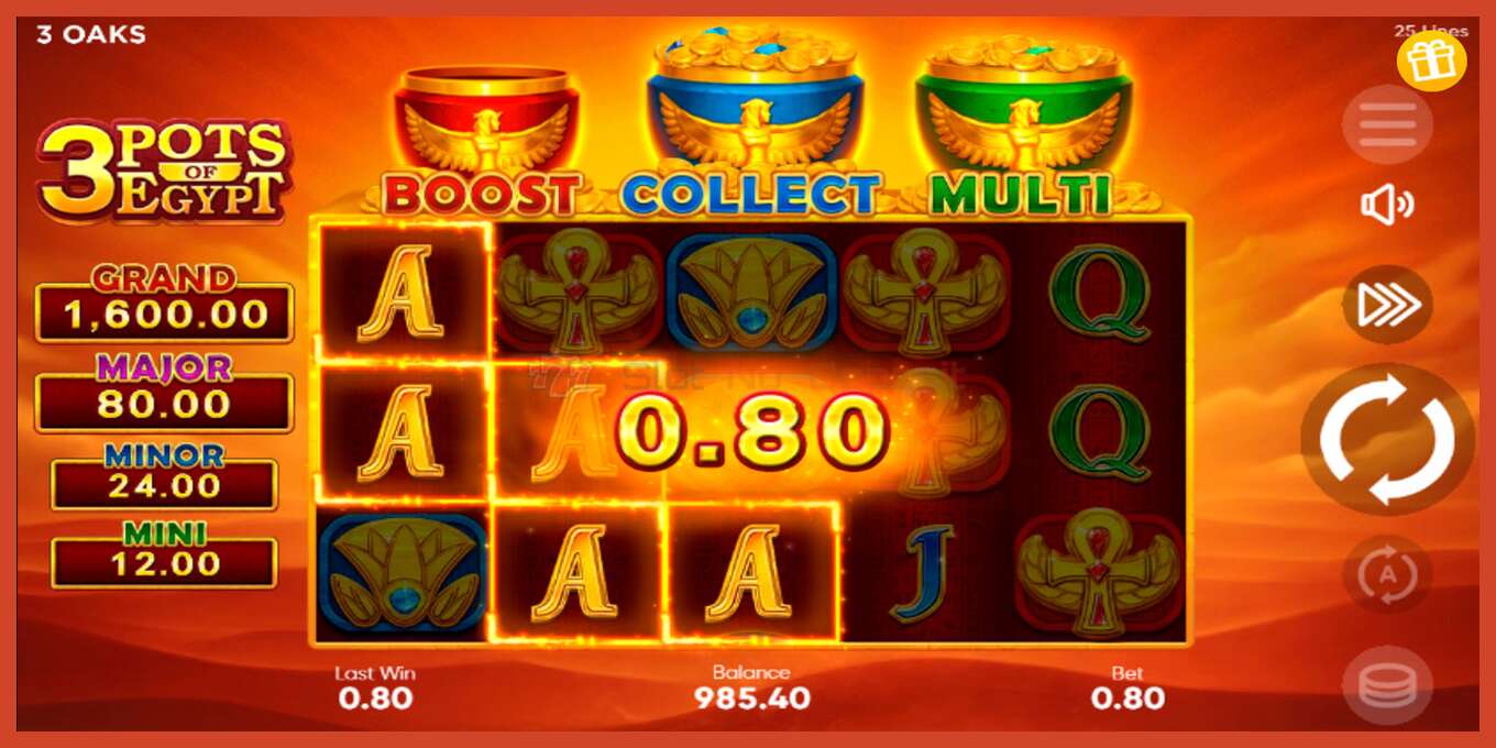 Slot screenshot: 3 Pots of Egypt no deposit, number - 4