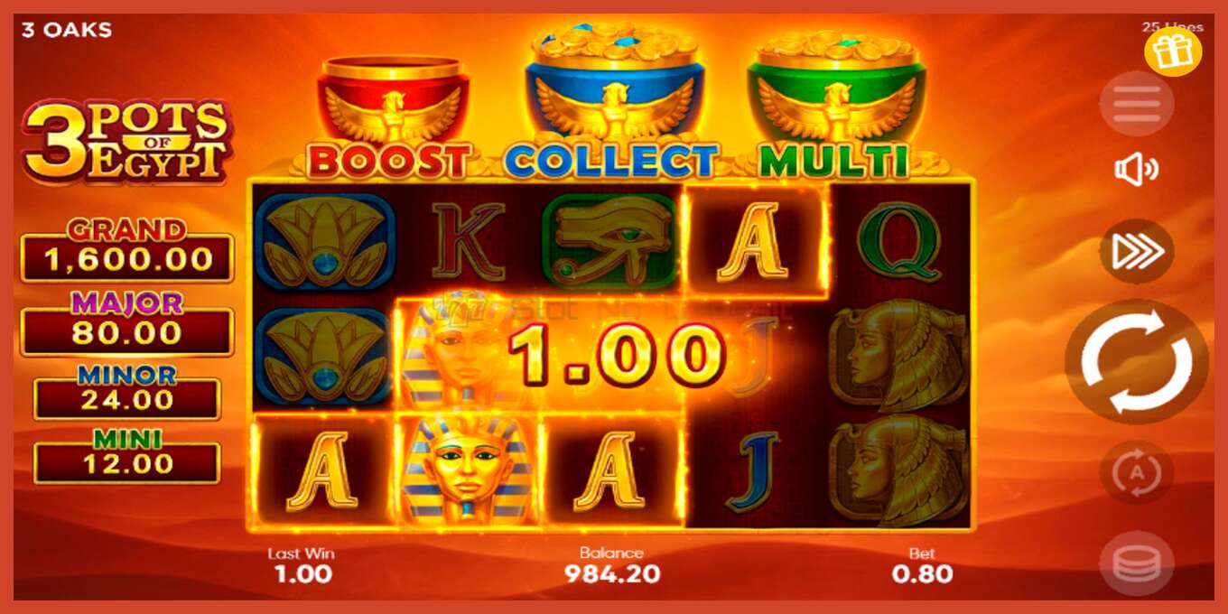 Slot screenshot: 3 Pots of Egypt no deposit, number - 5