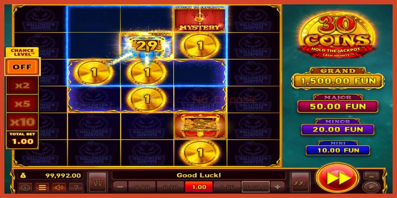 Slot screenshot: 30 Coins Halloween Jackpots no deposit, number - 2