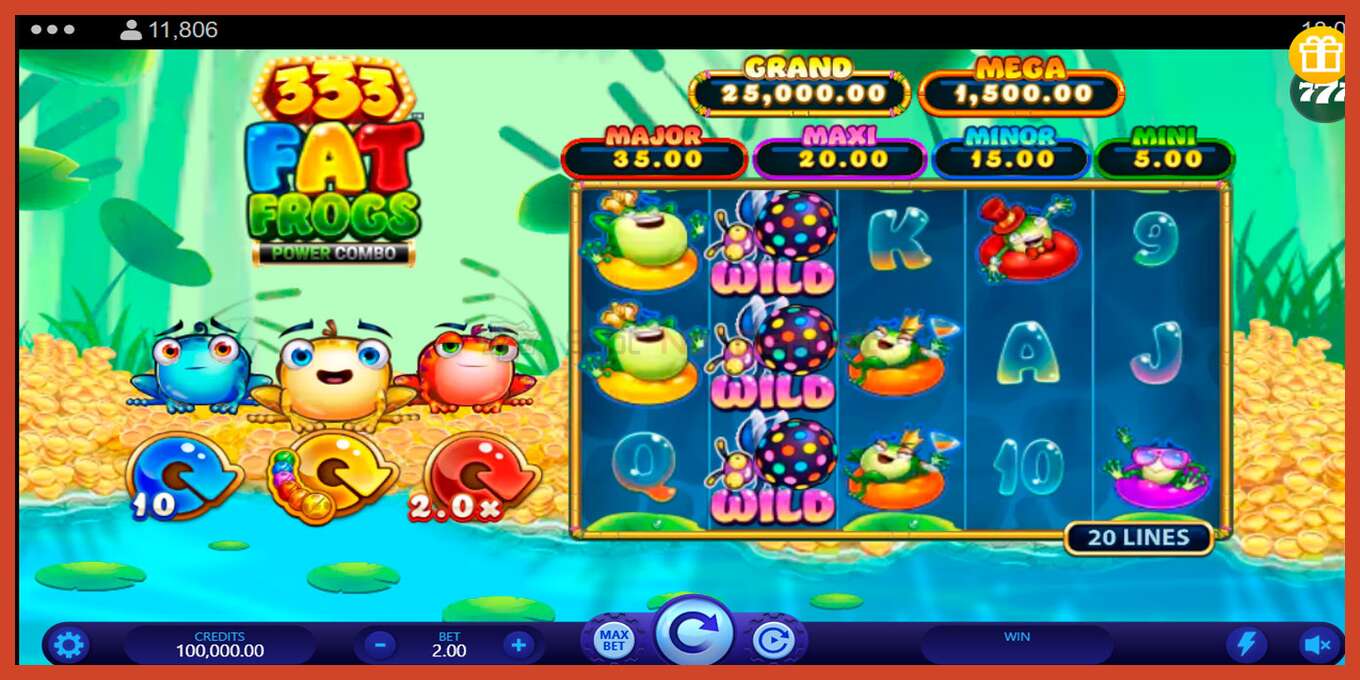 Schermafbeelding van slot: 333 Fat Frogs Power Combo geen aanbetaling, nummer - 1