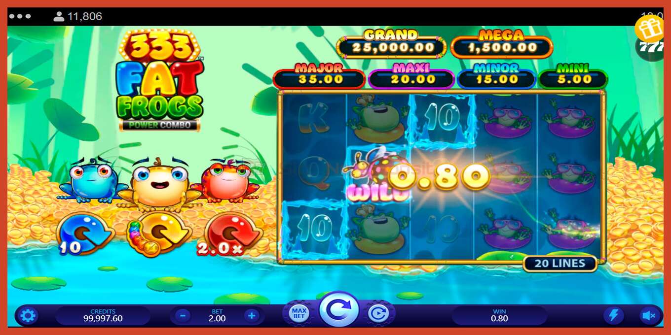 Schermafbeelding van slot: 333 Fat Frogs Power Combo geen aanbetaling, nummer - 2